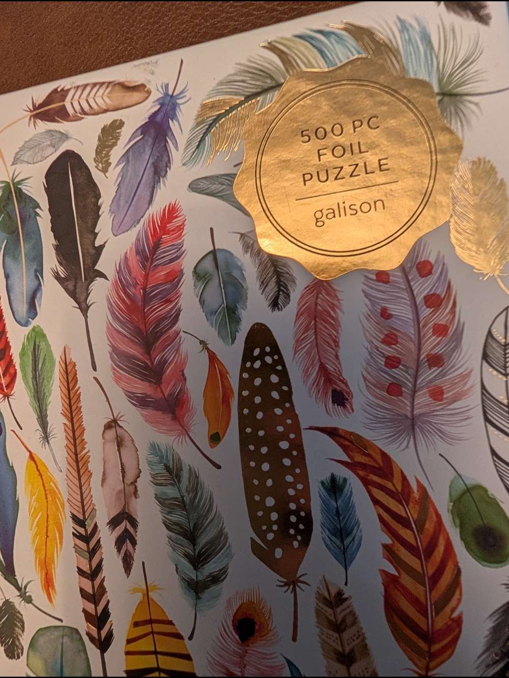 🧩Galison Foil Jigsaw Puzzle Multicolor Feathers All Pieces Present - Picture 3 of 4